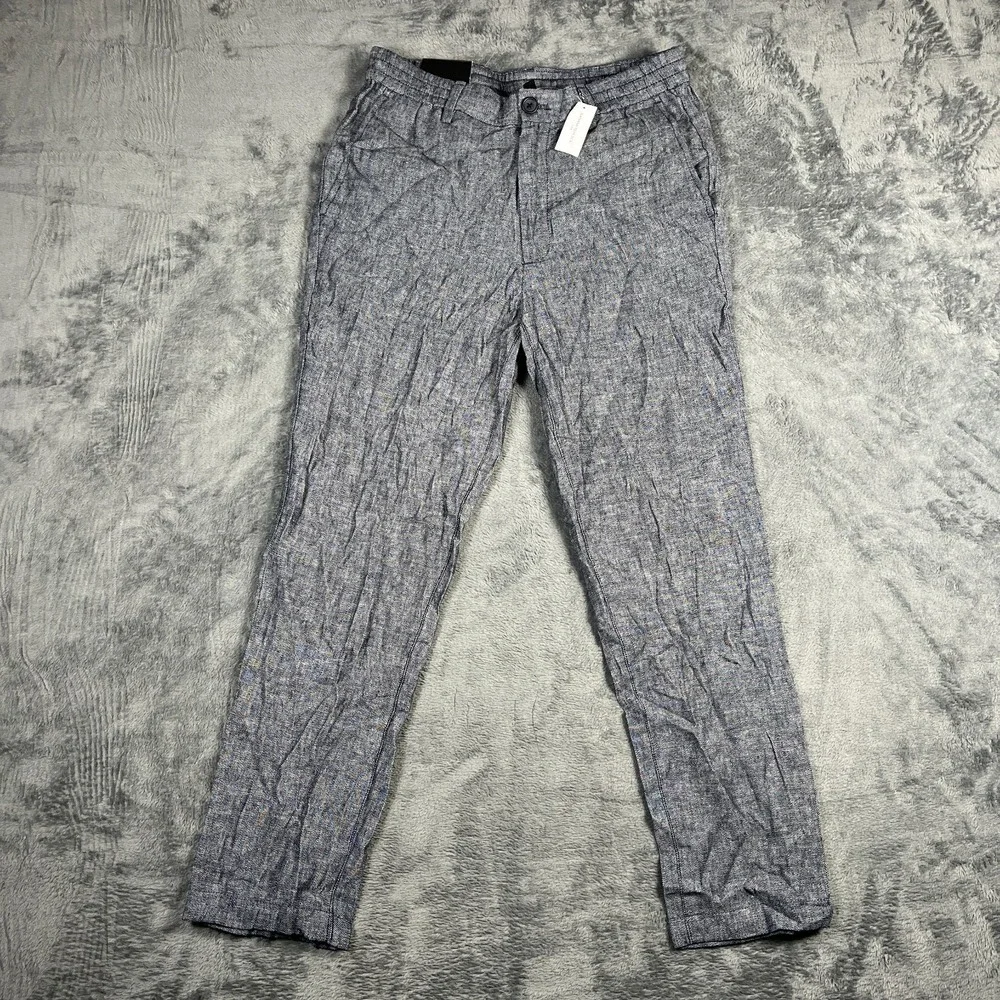 Banana Republic Mason Athletic Tapered Fit Pants Mens 30x30 Gray Linen Blend